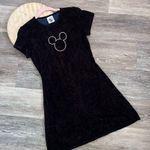 RARE vintage 1995 Mickey & Co little black velvet dress w/ rhinestone Disney Size L Photo 0