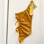 One Piece Jade swim swimsuit asymmetrical mustard yellow XS new Photo 4