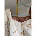 Handmade  Linen Embroidered Cardigan Button Front Lace Boho Medieval Cottagecore Photo 6