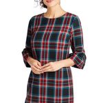 Vineyard Vines  Jolly Plaid Greenwich Flutter Sleeve Shift Dress Sz 12 Photo 0