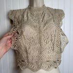 SheIn  Frenchy NWT beige/pink lace sleeveless top open back size medium B36 Photo 3