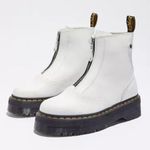 Dr. Martens Jetta Zipped Leather Platform Boot in White Photo 0