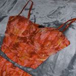 Windsor Rare Pink Floral Padded Crop Top & Mini Scrunch Skirt Set Photo 3