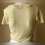 Nasty Gal | Off-White Cream Crochet Knit Crop Cropped Sweater | Size 4 Photo 1