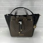 Michael Kors Black/Brown Phoebe Bucket Tote Bag Photo 0