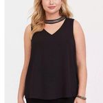 Torrid  Choker Tank Georgette Jeweled Neck Sleeveless Lined Tie Blouse Sz 2 (2X) Photo 0