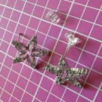 ALDO  earrings crystal stars silver tone studs Photo 1