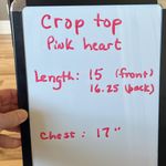 The Comfy Crop Top Pink Striped Sequin Heart Womens Medium Shirt Beautees Photo 10