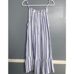 BeachLunchLounge Blue and White Striped Midi Spaghetti Strap Cotton Dress XXL Photo 1