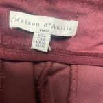 Maison D'Amelie Velvet Wide Leg Pants Size 6 Wine Trouser Holiday Gold Button Photo 3
