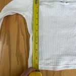 Divided  By H&M White Ribbed Women’s Fitted Crop Shirt Size Small Split Sleeve Photo 5
