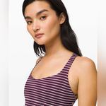 Lululemon Free to Be Bra Wild Long Line Luxtreme Parallel Stripe Adobe and White Photo 4