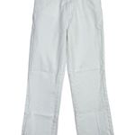 ZARA  Straight Wide Leg Raw Hem High Rise Raw Hem Casual Denim Ankle Jean 6 White Photo 12