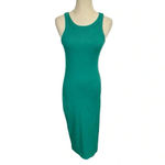 MOTHER Chin Ups Midi Dress Ribbed Tank in Move It Cadmium Green Size XS Photo 5