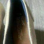 Toms Cream Canvas Wedge Peep Toe Sandal Size 10 Photo 3