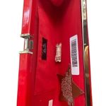 Hot in Hollywood Semi Rigid Red Clutch XL Patent Faux Leather Rhinestones NWT Photo 3