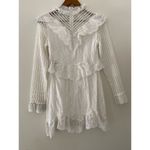 Ivory & Chain US 8 White High Neck Ruffle Eyelet Short Scalloped Lace Dress EUC Size 10 Photo 4