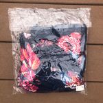 Navy Blue Floral Off The Shoulder Flowy Chiffon Top Size M Photo 5