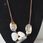 Silpada  Retired 925 SS Quartz/Bone/Calcite/Magnesite Stone Leather Cord Necklace Photo 0