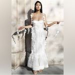 Zimmermann NWT  Petal Appliqué Linen Silk Corset Gown White Midi Dress Size 1 Photo 4