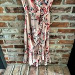 Eliza J  Pink Floral Ruffle Chiffon Midi Dress, 14 Photo 4
