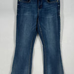 Seven7 Boot Cut Jeans Womens 12 Blue Denim Cotton Stretch Mid Rise Embellish Photo 0