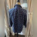 Foxcroft Women's Brooke Bird Print Wrinkle Free Shirt Blue Size L Photo 5