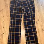 Navy and Yellow Plaid Slight Flare Small Trousers Blue Photo 3