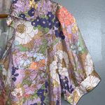 Love + Harmony Lavender Multicolor Pink Short Puffed Sleeves Floral Maxi Dress L Photo 3