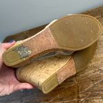 Toms  Strappy Canvas Cork Wedge Heel Cuff Platform‎ Sandals Crisscross Photo 4