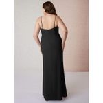 Azazie  Tayla Dress Size 14 Bridesmaid Black Chiffon V-Back Side Boning Wedding Photo 1