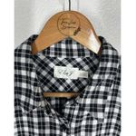 Eliza J  Plaid Flannel Tiered Mini Dress Size 4 Black White Photo 2