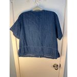 Coldwater Creek VTG Denim Blouse Large Minimalist Prairie Western Cowgirl Photo 3