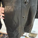 Vintage Pelle Studio Leather Trench Black 90s Grunge Moto Fall Red Lining XL Photo 6