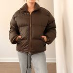 Vintage American Eagle Brown Ultra Puffer Goose Down Jacket Size M Photo 2