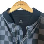 ALBION FIT Women’s Black Checkered Bomber Jacket- Size Large Photo 3