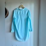 Frank & Eileen Mary Lightweight Cotton Semi Sheer Button Up Dress Blue XS Photo 5