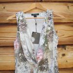 St. John NWT  Stretch Silk Jersey Print Sleeveless Blouse Top Photo 2