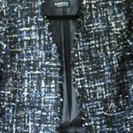 Bagatelle  Navy Silver Metallic Tweed Biker Jacket sz small Photo 6