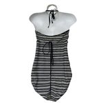 Motherhood Maternity  Black & Cream Striped One-Piece Halter Swimsuit (L) Photo 1