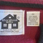 STORYBOOK KNITS‎ Sweater 2X Burgundy Floral Embroidered Beaded Button Cardigan Red Photo 5