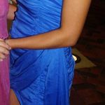 Lulus Blue Ruched Strapless Bodycon Mini Dress Photo 1