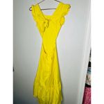 MARISSA WEBB Yellow Poplin Hourglass Side Cutouts Tie Back Midi Dress Size 2 Photo 3