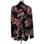 Southern Lady Size L Open Front Long Sleeve Drape Cardigan Sweater Black Red Size L Photo 3
