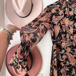 Julia Jordan Paisley Long Sleeve Midi Dress - Black Multi boho sheer SIZE 2 Photo 7