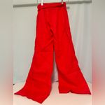 Love Tree Vibrant Red Wide-Leg Pants Linen Viscose Stretchy Photo 3