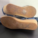UGG  Trina Wedge Espadrille Ankle Wrap Tie Up Sandals Size 10 Blue Suede‎ BOHO Photo 7