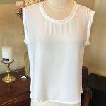 ABS Allen Schwartz Elegant White Blousey Top Photo 0