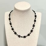 LC Lauren Conrad black beaded gunmetal collar necklace Photo 0