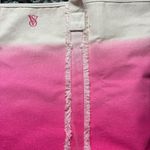 Victoria's Secret NWT Victoria’s Secret Ombré Beach Bag Tote Pink Cream Canvas Lined Fringe Fem Photo 3